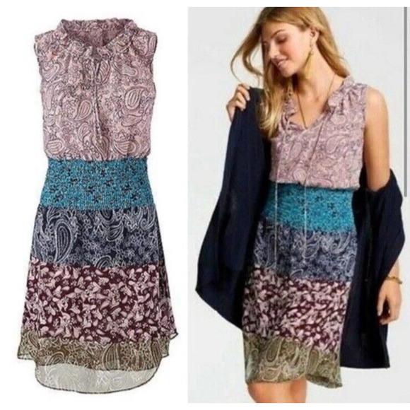 CAbi Dresses & Skirts - Cabi Sundress DANI Paisley Floral Patchwork Sheer Sleeveless Dress 5371 Small
